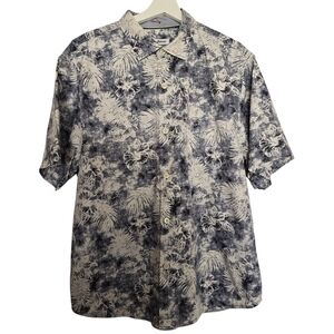 Tommy Bahama Islander Men's Blue and White Floral Hawaiian Shirt